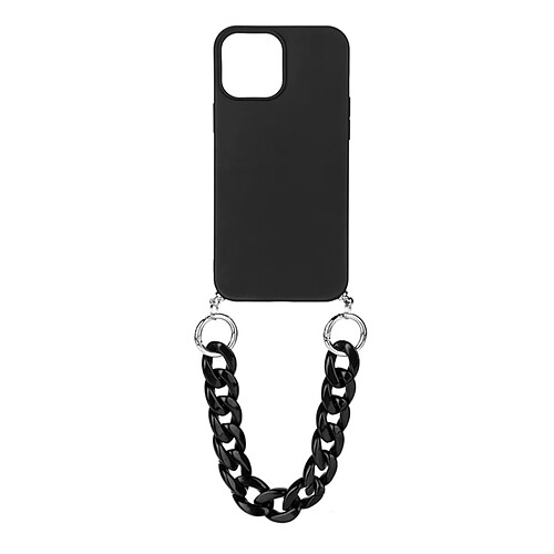 Eko Coque pour iPhone 12 / 12 Pro avec Cordon en Nylon et Chaîne en Résine Noir