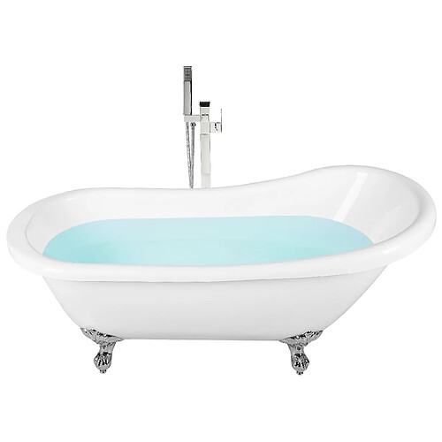 Beliani Baignoire îlot blanche 153 x 77 cm CAYMAN