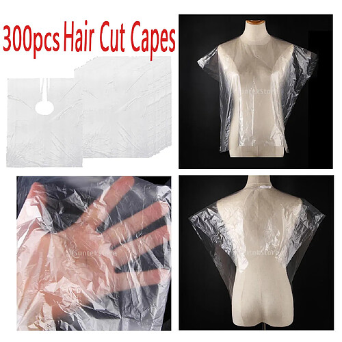 300 Pièces Salon Coiffeur Coupe De Cheveux Cape Robe Barbier Tablier Bavoir Couverture