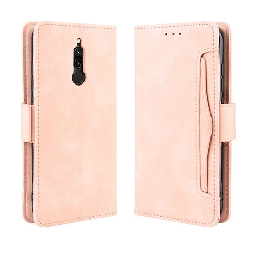 Wewoo Housse Coque Pour Xiaomi Redmi 8 Étui en cuir avec Motif mollet style skin fente carte séparée Rose