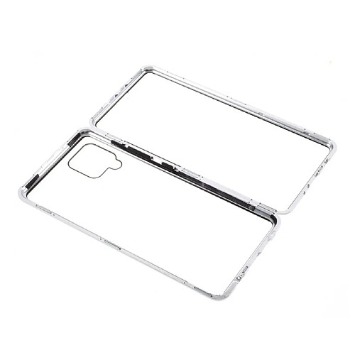 Coque en cadre métallique installation de verrouillage de cadre double face ultra claire argent pour votre Samsung Galaxy A42 5G