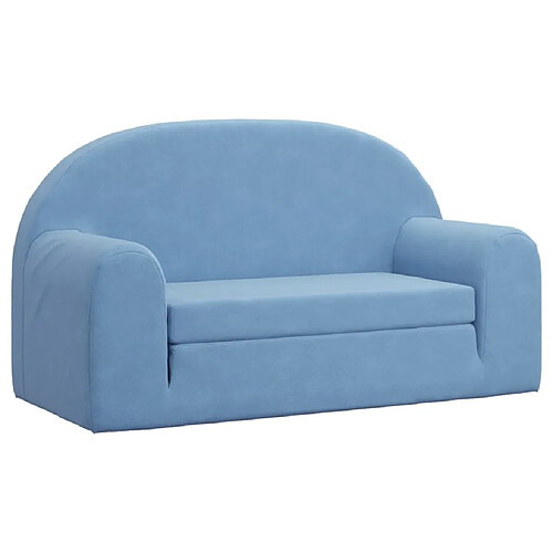 Maison Chic Canapé-lit convertible 2 places, Clic-Clac pour enfants bleu peluche douce -GKD32200