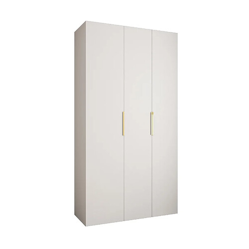 Abiks Meble Armoire à portes battantes Como 4 245,5/130/40 3 portes (blanc/doré)