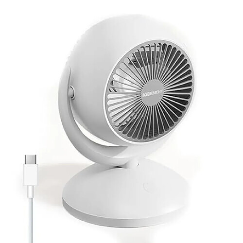 Ventilateur de bureau USB Oscillant Circulateur d'air Portable 11" pour Ventilateurs Silencieux de Chambre à Coucher Rechargeable et Voyage en Plein Air