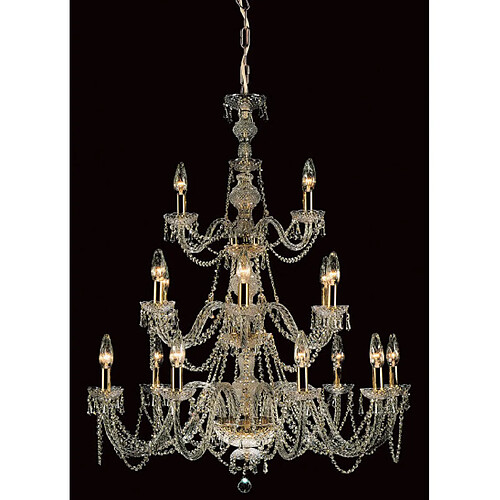 Lumière Chandelier sans abats jours Modra Or 18 ampoules 115cm