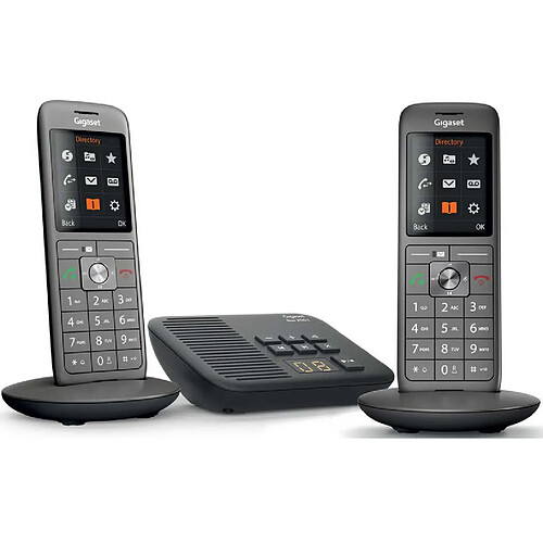 Téléphone sans fil duo dect anthracite avec répondeur - gigacl660aduo - GIGASET · Reconditionné