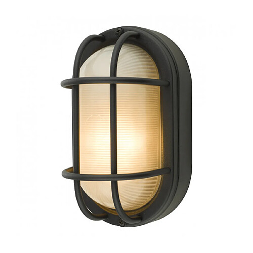 Luminaire Center Applique de jardin Salcombe Noir mat,verre côtelé 1 ampoule 2,1cm