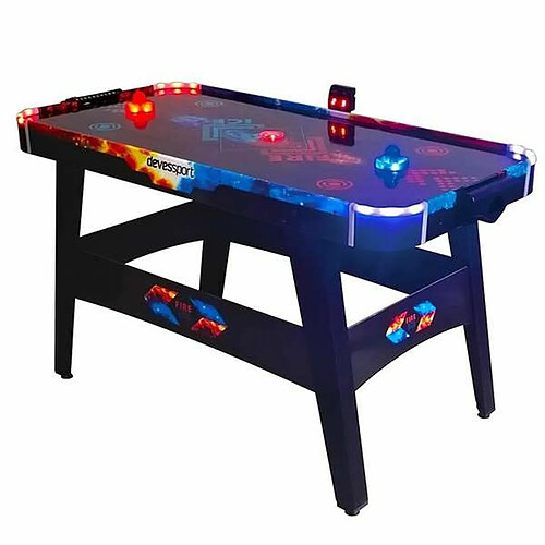 BigBuy Fun Table de Hockey Fire & Ice Lumières LED 146 x 71 x 82 cm