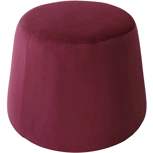 Jardindeco Pouf en velours Dome bordeaux.