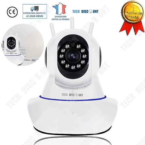 Tech Discount TD® Caméra de surveillance IP professionnelle espion vidéo wifi à distance sécurité vision nocturne extérieur waterproof infrarouge