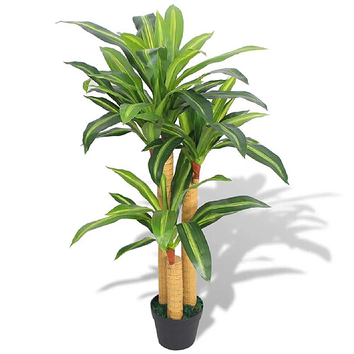 vidaXL Plante artificielle avec pot Dracaena 100 cm Vert