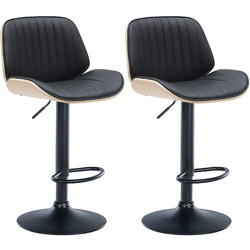 Non Lot de 2 tabourets de bar Nova simili cuir