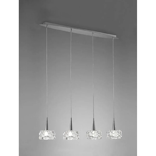 Luminaire Center Suspension O2 4 Ampoules G9 Line, chrome poli