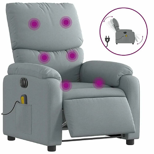 Maison Chic Fauteuil Relax pour salon, Fauteuil de massage inclinable électrique gris clair tissu -GKD53351