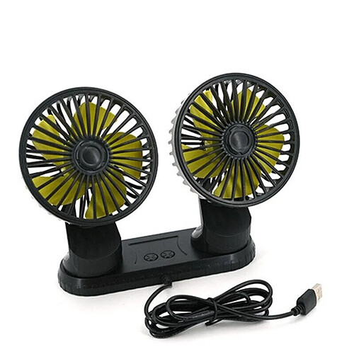 Mini Ventilateur De Voiture Portable Double Tête À 360 Degrés Ventilateurs Usb à Refroidissement Automatique Réglables Sur Tout Le Pourtour Petit Ventilateur De Bureau Silencieux