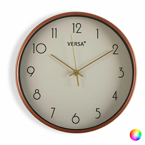 Versa Horloge Murale Gold Plastique (4 x 30 x 30 cm) - Noir