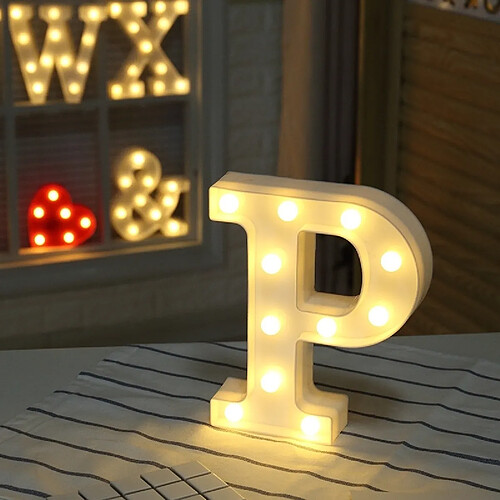 Wewoo Guirlande Lumière anglaise décorative de forme de P de lettre de l'alphabet, sèche chaude de vacances de LED