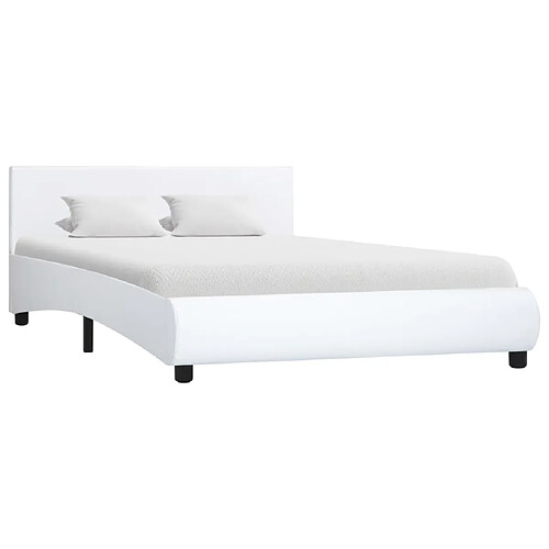 vidaXL Cadre de lit sans matelas blanc similicuir 140x200 cm