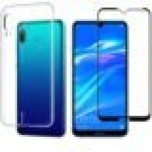 Ipomcase Coque HUAWEI Y7 2019 + Verre Trempé 4D,Protection Ecran Vitre Film Couverture Complète