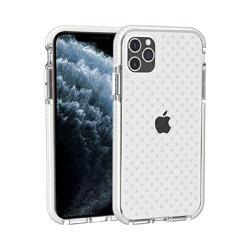 Wewoo Coque Souple Pour iPhone 11 Pro Grid Pattern Housse de protection en TPU transparent antichoc blanc