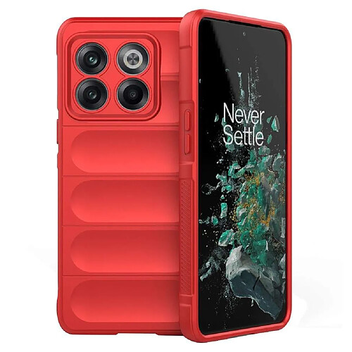 Htdmobiles Coque pour OnePlus 10T 5G - housse etui silicone gel fine + verre trempe - ROUGE