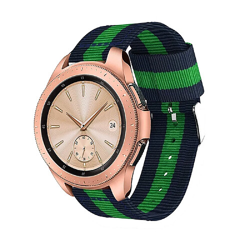 Bracelet en PU sangle de remplacement réglable, largeur : 20mm bleu/vert pour votre Samsung Galaxy Watch 42mm