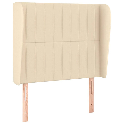 Maison Chic Tête de lit moderne avec oreilles pour chambre - Décoration de lit Crème 103x23x118/128 cm Tissu -MN75197