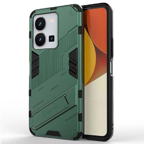 Coque en TPU anti-rayures avec béquille pour votre Vivo Y35 4G (2022) - vert