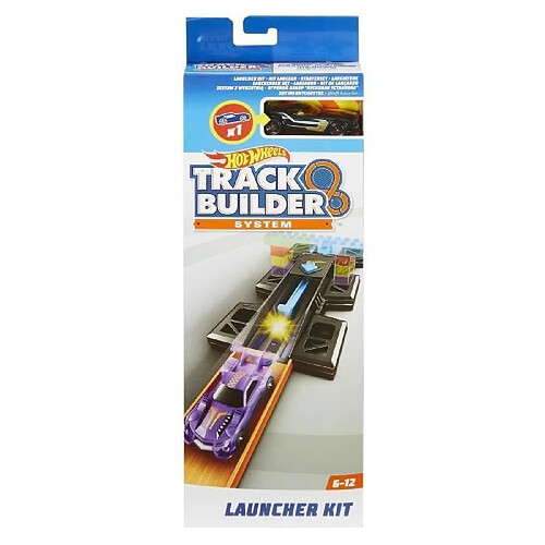 HOT WHEELS - Kit Lanceur - Kit pour circuit voitures : comprend 1 vehicule, 2 segments de piste et 1 booster