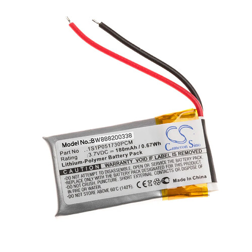 vhbw Batterie remplacement pour GN 1S1P051730PCM pour casque audio, écouteurs sans fil (180mAh, 3,7V, Li-polymère)