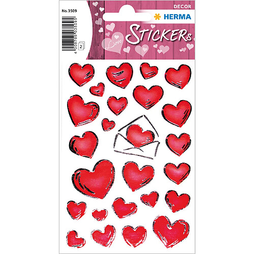 HERMA Sticker DECOR 'Coeurs & Lettres', gravure en argent ()