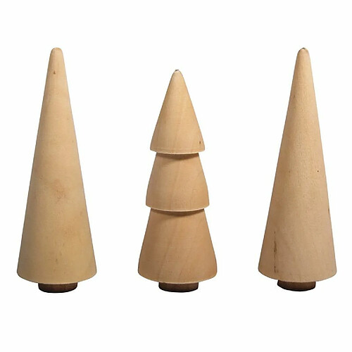 Rayher 3 petits arbres en bois décoratifs Ø 2,9 x 8 cm