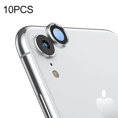 Wewoo Film de verre trempé 10 pcs titane alliage métal lentille de la caméra protecteur de pour iPhone XR Argent