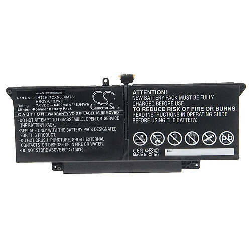 vhbw Batterie compatible avec Dell H0DN8, H0DN8+QQ2-01024 ordinateur portable Notebook (6400mAh, 7,6V, Li-polymère)