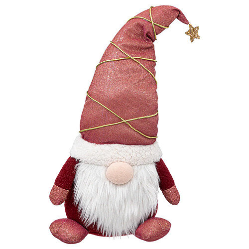 Personnage gnome avec étoile dorée 60cm Multicolore - FEERIC CHRISTMAS