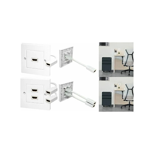 LogiLink Boîte de raccordement, 2 x HDMI, blindé, blanc ()