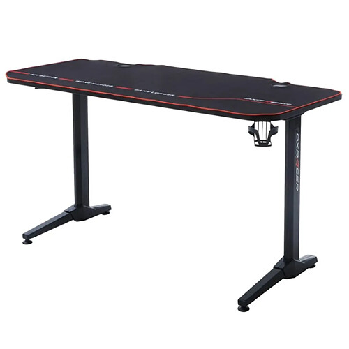 Pegane Table de jeu / bureau de jeu en métal coloris noir - Longueur 140 x Hauteur 75 x Profondeur 65 cm