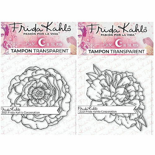 Youdoit 2 Tampons transparents - Pivoine 2 + Pivoine 3 - 9,5 x 6,5 cm