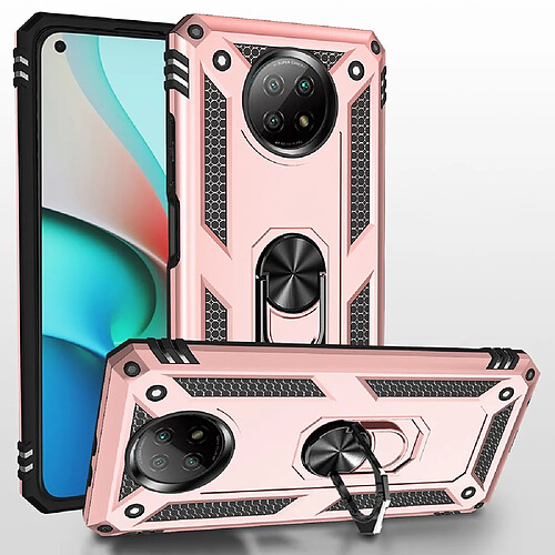 Coque en TPU Anti-chute hybride avec béquille or rose pour votre Xiaomi Redmi Note 9 5G/Redmi Note 9T 5G