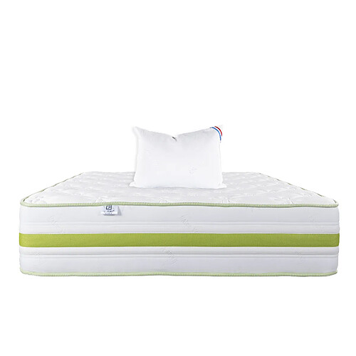 LUXURY LITERIE Matelas 90x190 cm, Rêverie, 30 cm, mémoire de forme, ferme, face été/hiver + 1 oreiller