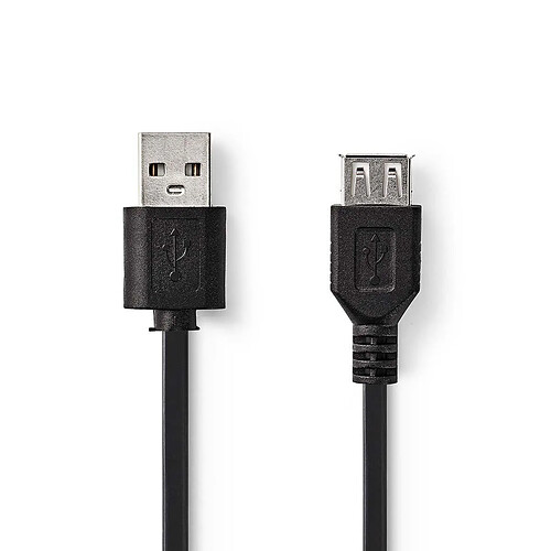 NEDIS Câble USB 2.0 A Mâle - A Femelle 3,0 m Noir