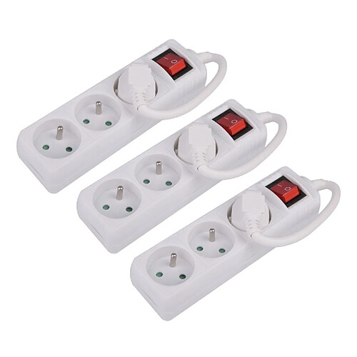 Lot De 3 Multiprises Blanche 3 Prises Avec Protection Fnb 03k X3 De La Marque Pullman