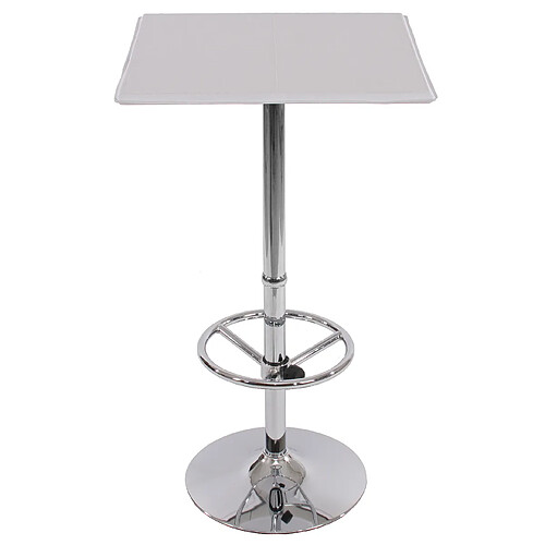 Mendler Table de bar / table haute Chicago, avec repose-pied, 63x63x110cm ~ blanc