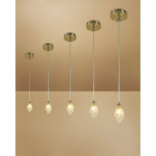 Luminaire Center Suspension Pietra 1 Ampoule G9, laiton antique