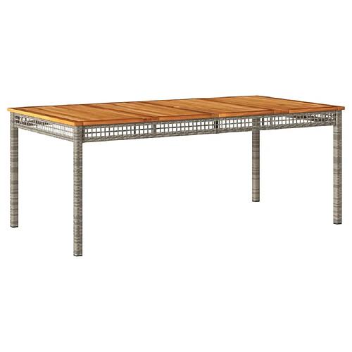 Maison Chic Table de jardin | Table d'extérieur gris 180x90x75 cm résine tressée et bois acacia -GKD94085