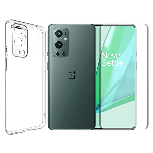 Visiodirect Coque souple silicone de protection transparent + verre trempé incurvé pour Oneplus 9 Pro 5G 6.7"