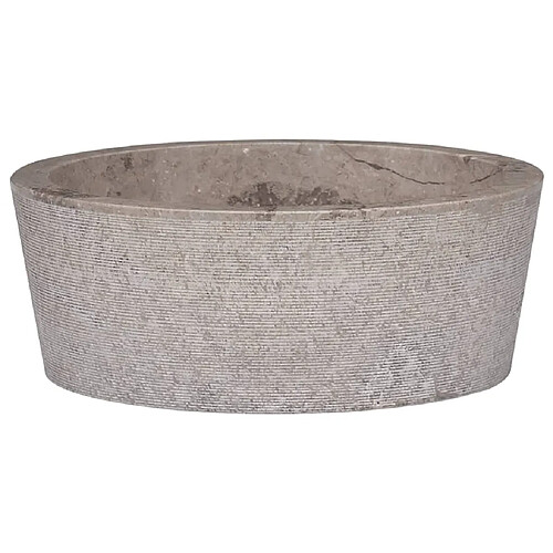 vidaXL Lavabo Gris Ø40x15 cm Marbre