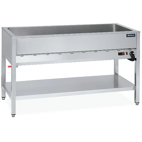 Table Bain-Marie Inox pour 3 Bacs GN 1/1 avec Etagère - 2400 W - Distform