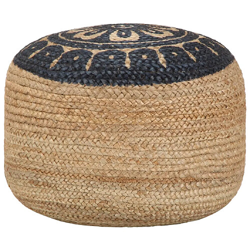 VidaXL Pouf - Bleu Jute