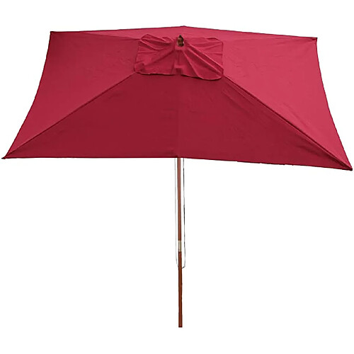 Decoshop26 Parasol de jardin 2x3m polyester/bois 6kg bordeaux 04_0003820